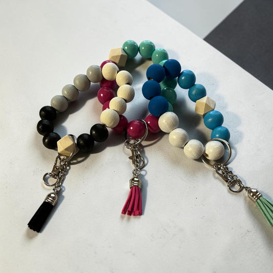 Bright Beaded Wristlet Keychain
